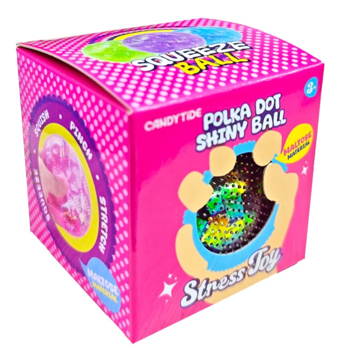 Polka Dot Shiny Squishy Ball - Assorted Colour
