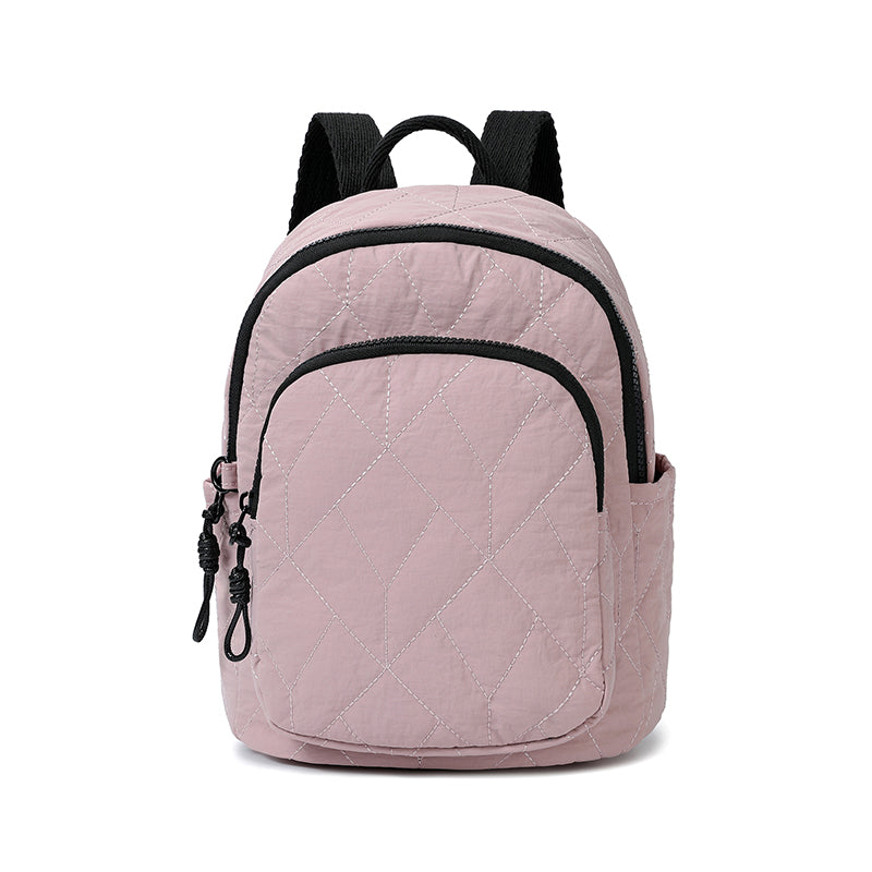 Plain Colour Quilted Nylon Backpack – 4 Assorted Colours