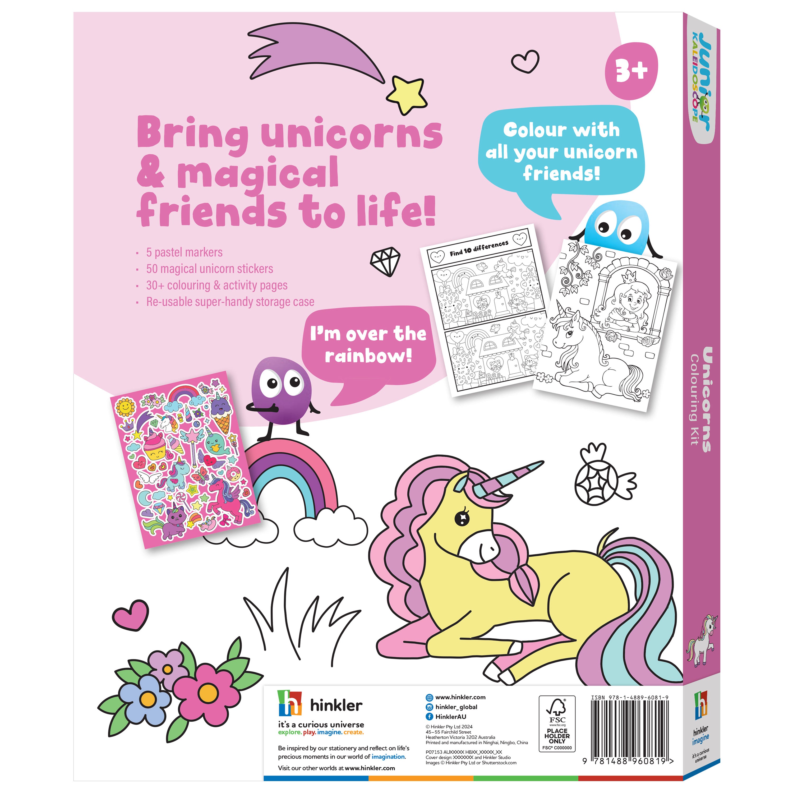 Jr Kaleidoscope Colouring Kit Unicorns