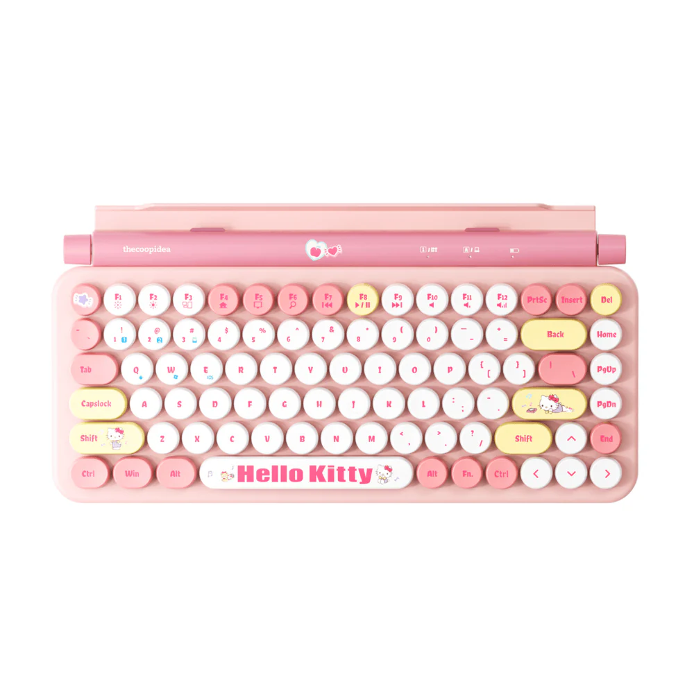Thecoopidea Sanrio Retro Tappy Wireless Keyboard & Mouse Set (Hello Kitty)