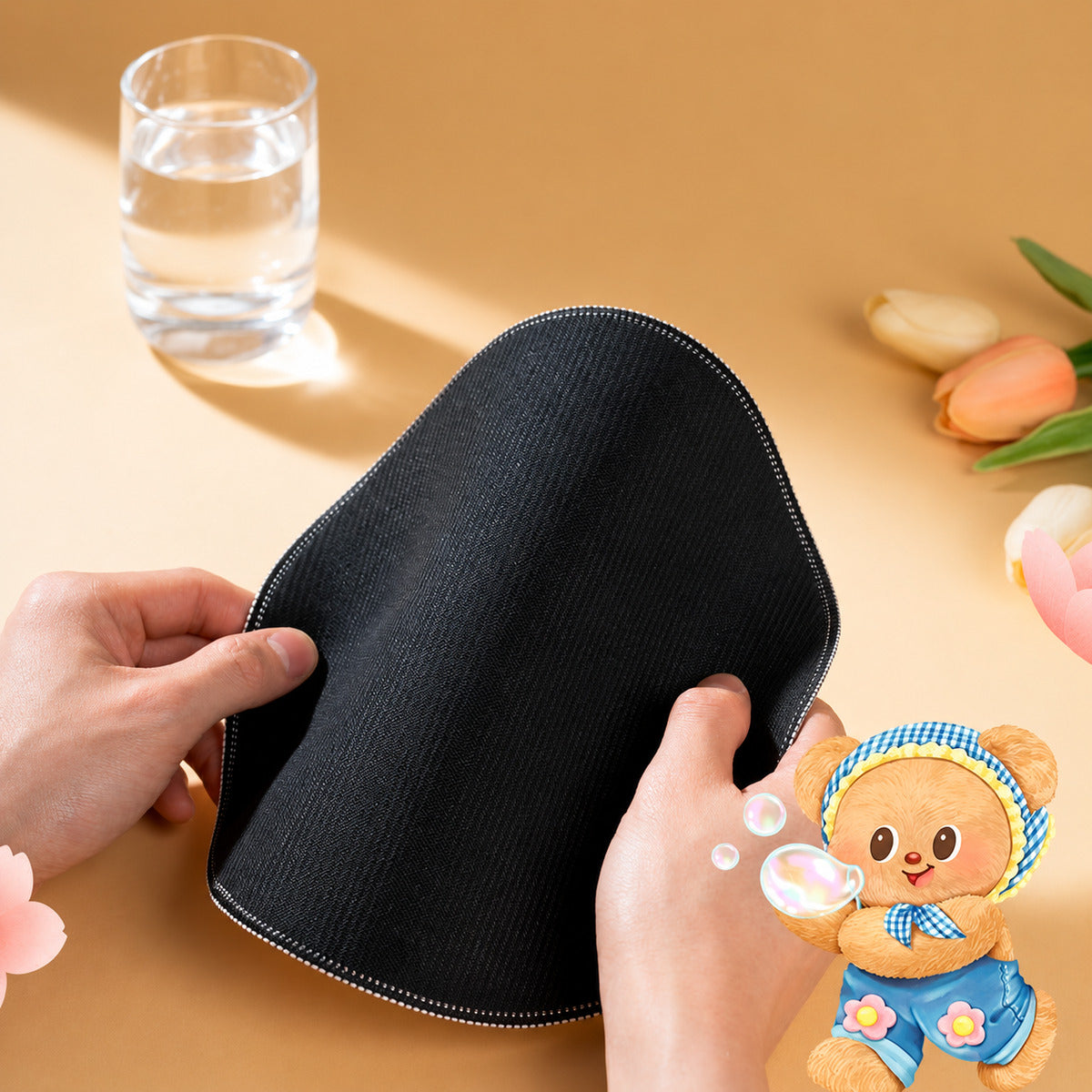  Deli Butterbear Spring Time Round Mouse Pad - Green 