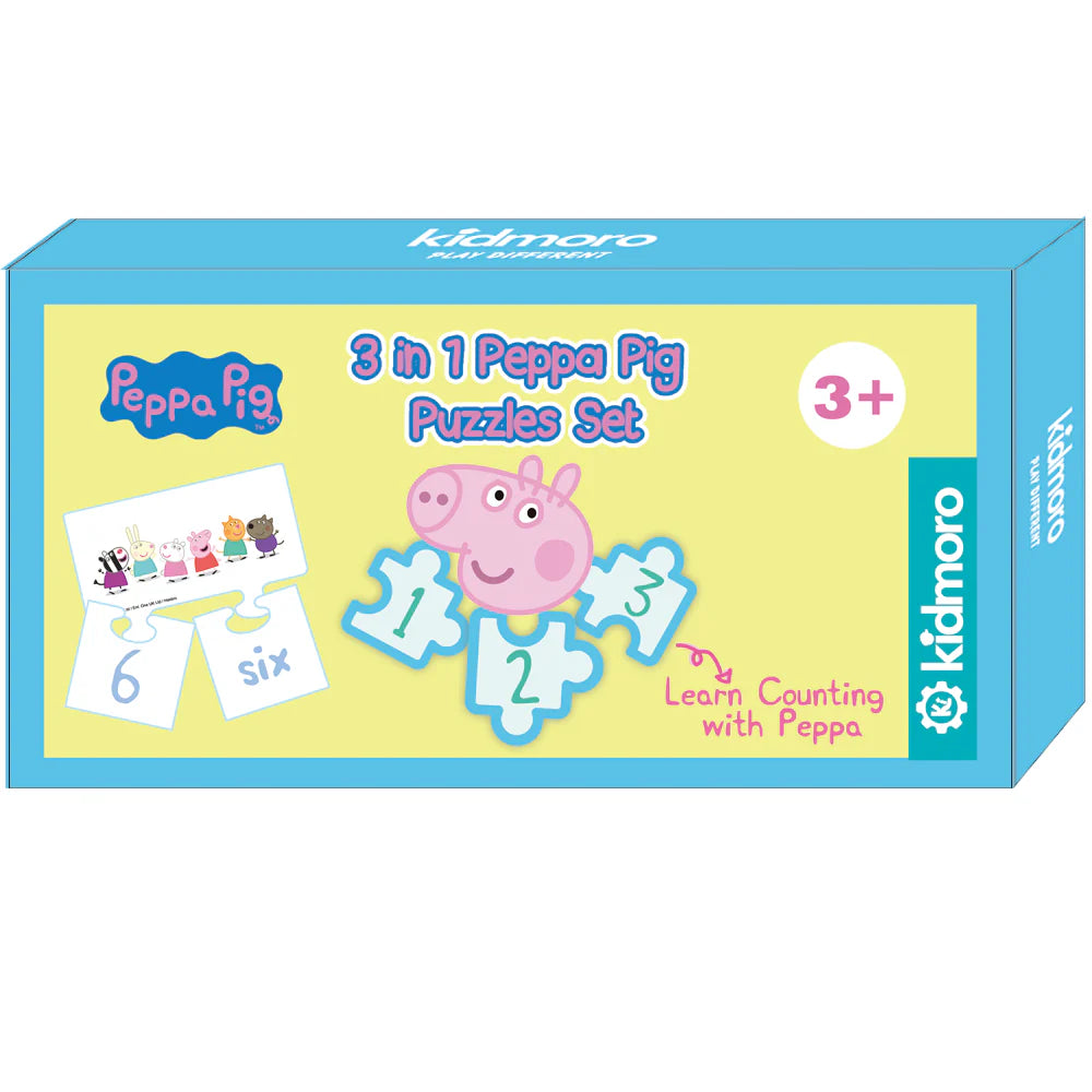 KIDMORO 3 IN 1 PEPPA PIG  PUZZLES SET