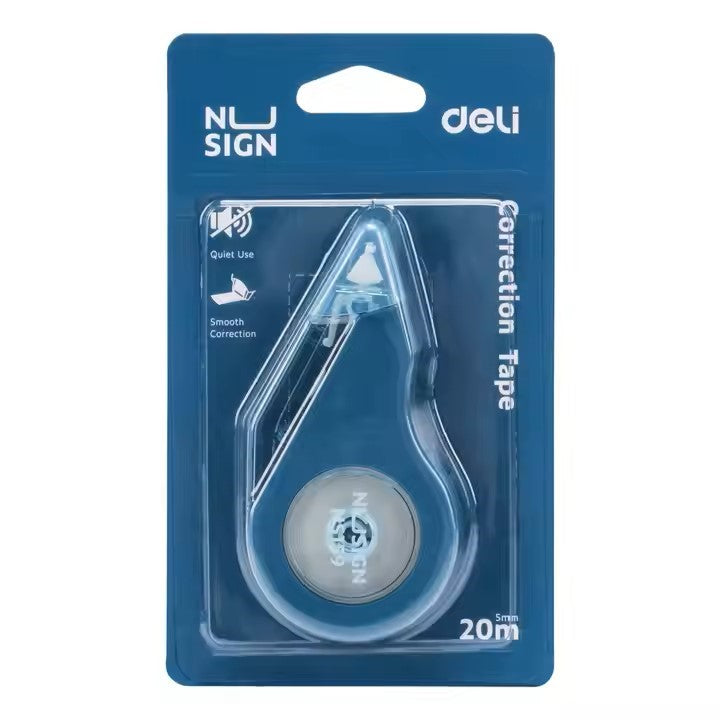 DELI NUSIGN CORRECTION TAPE 5MMX20M BLUE ENS159
