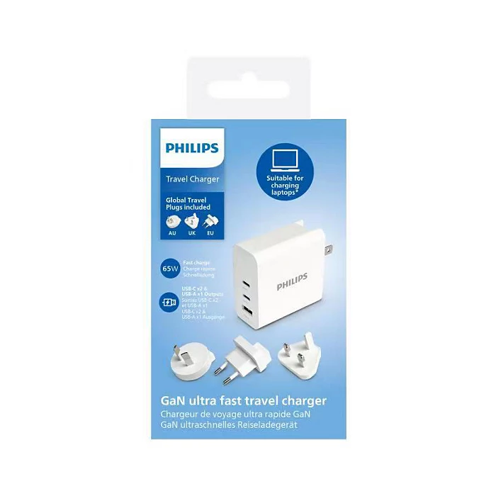 Philips DLP2672CW/00 65W GaN Charger White, Universal Travel Plug