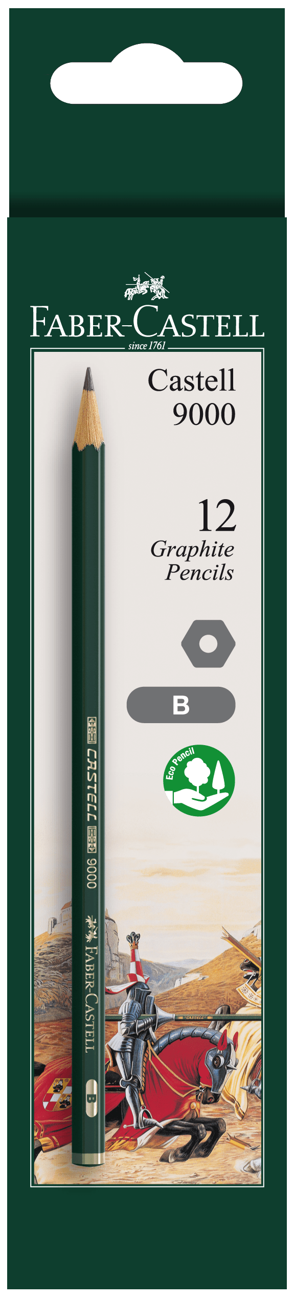 Faber-Castell Castell 9000 Graphite Pencils, B in BOX-11710B-12