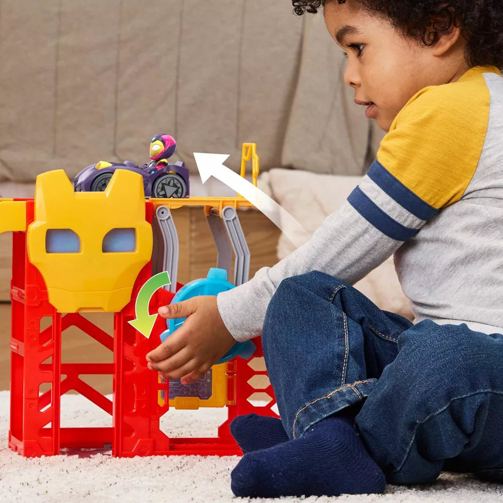 HASBRO MARVEL IRON MAN AND HIS AWESOME FRIENDS IRON GARAGE PLAYSET
