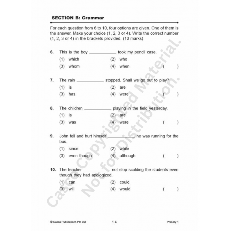 English Examination Papers Primary 1 (Pack)