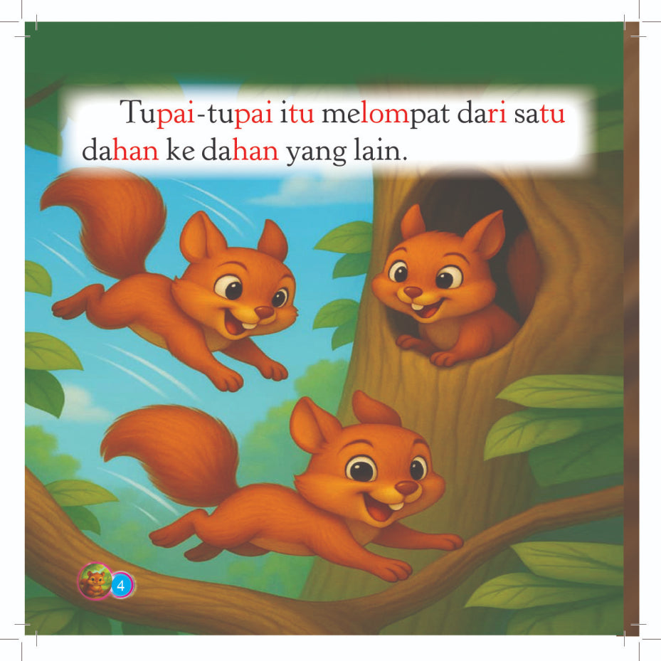 Siri Anak-anak Haiwan Comel : Anak Tupai Balajar Melompat