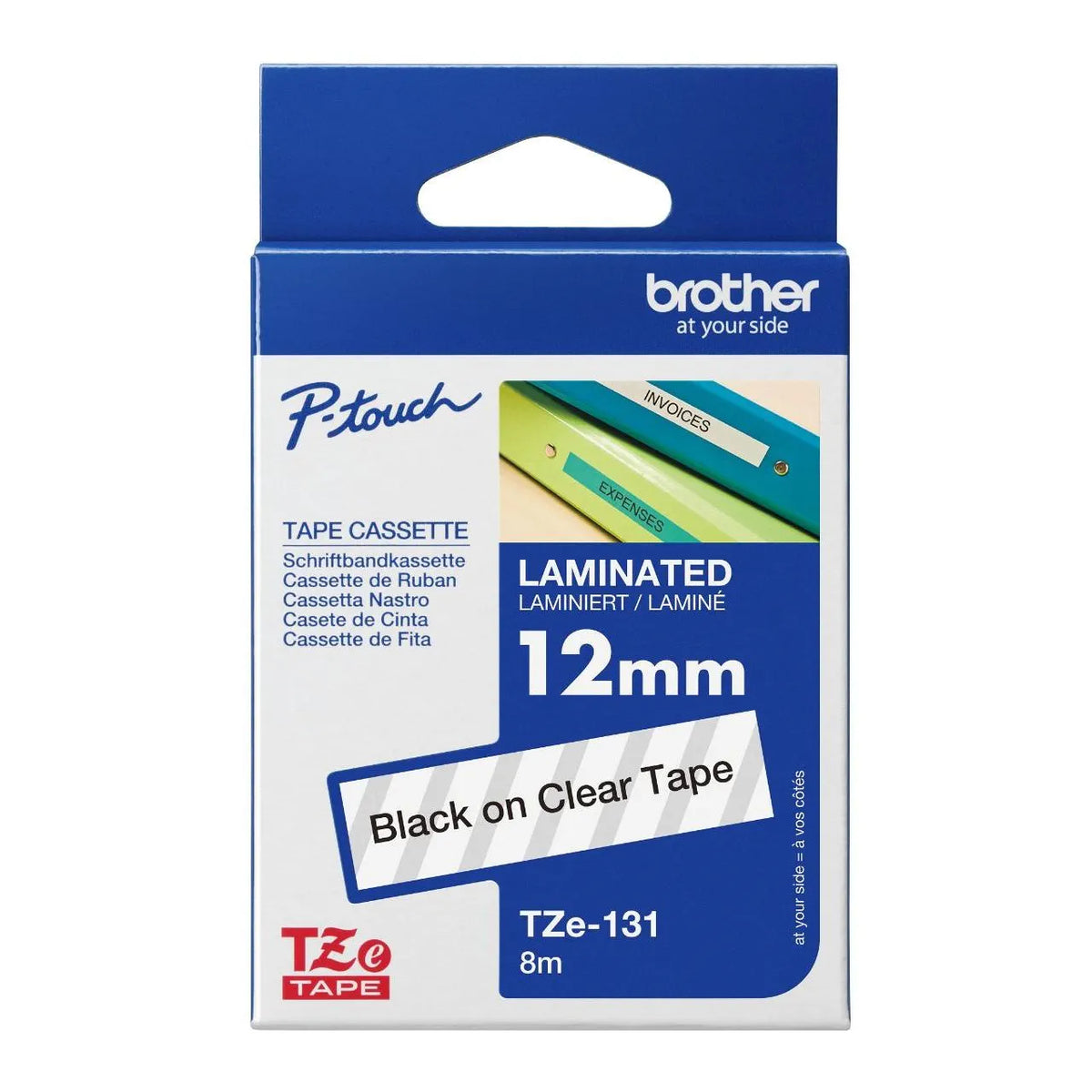 Brother Tape Tze-131 Blk/clear Lam 12mm