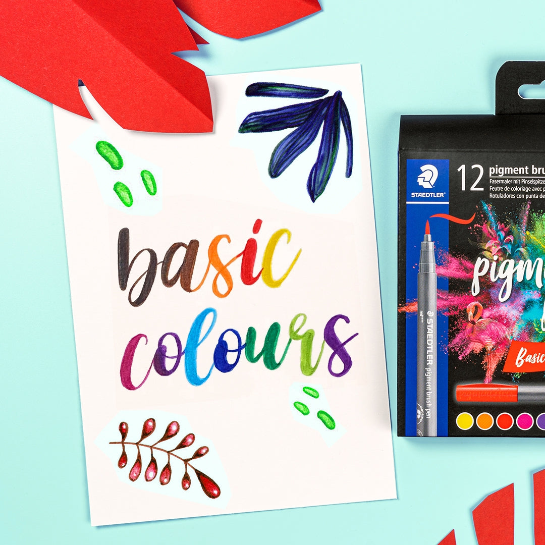 Staedtler Pigment Brush Pen 12's Basic colours