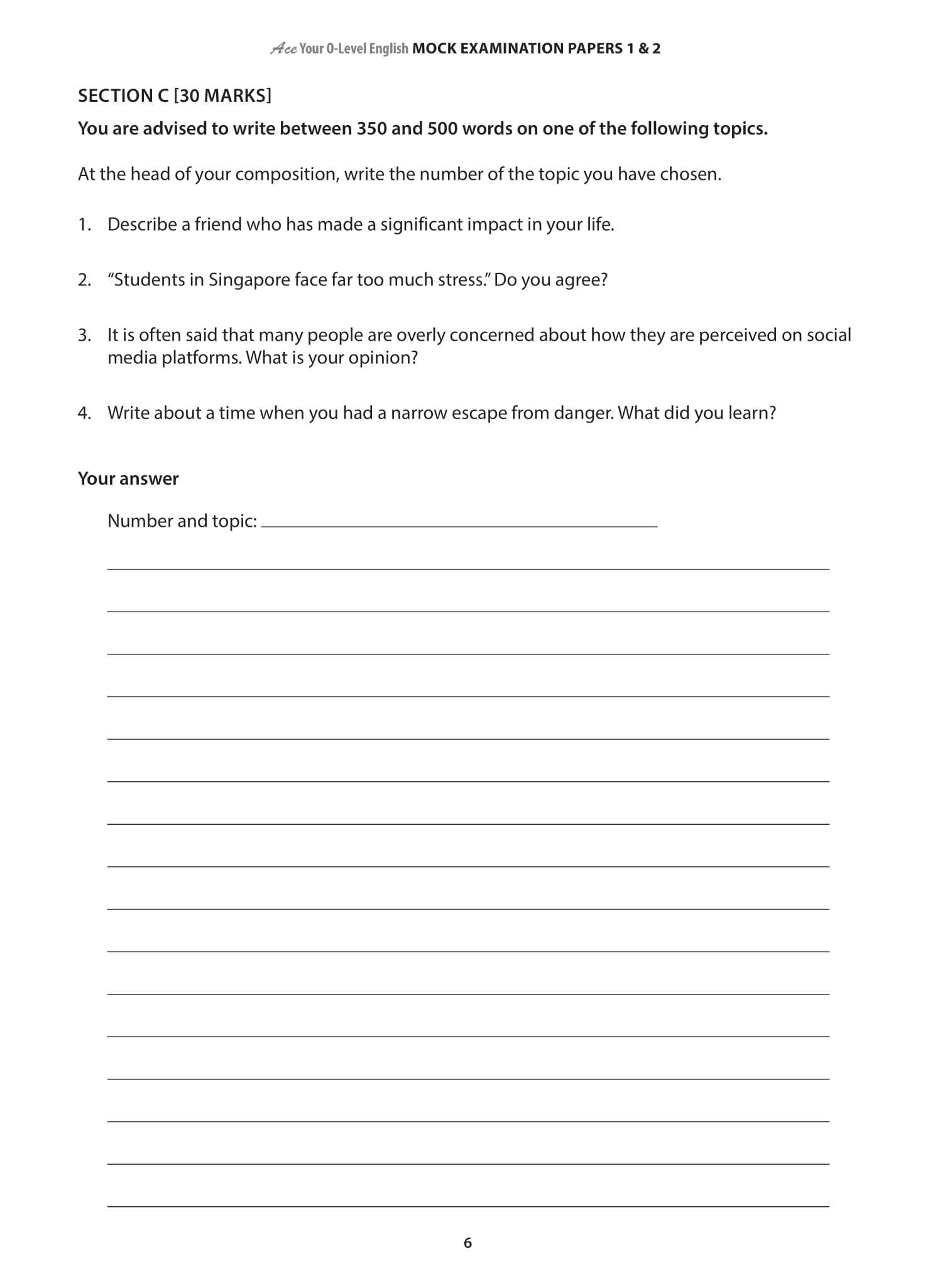 O-Level: Ace Your O-Level English Mock Examination Papers 1 & 2