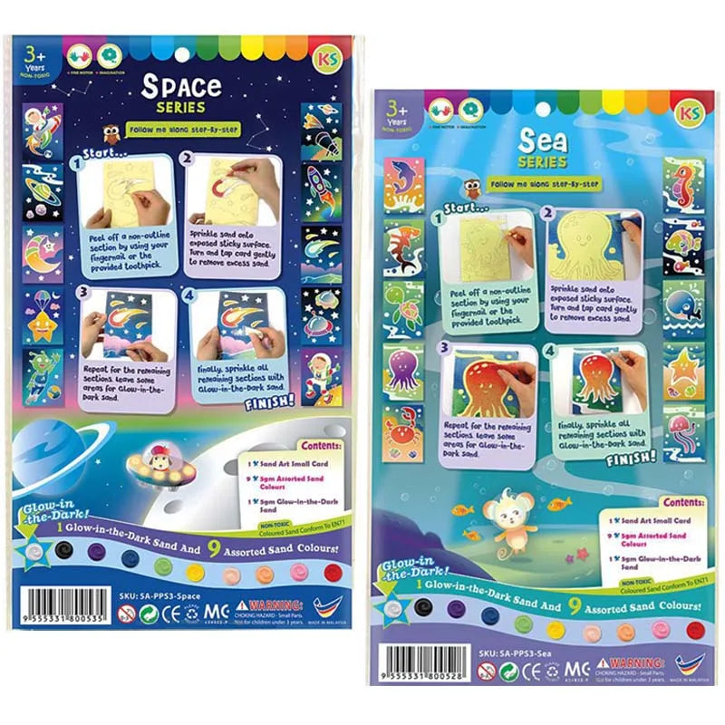 KS ART N CRAFT GITD SAND ART KIT SEA