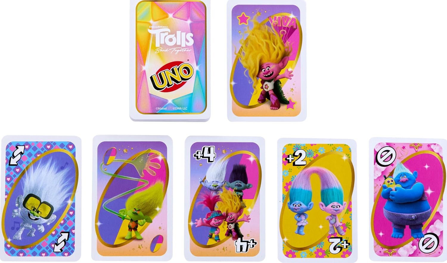 MATTEL UNO TROLLS 3 BAND TOGETHER CARD GAME