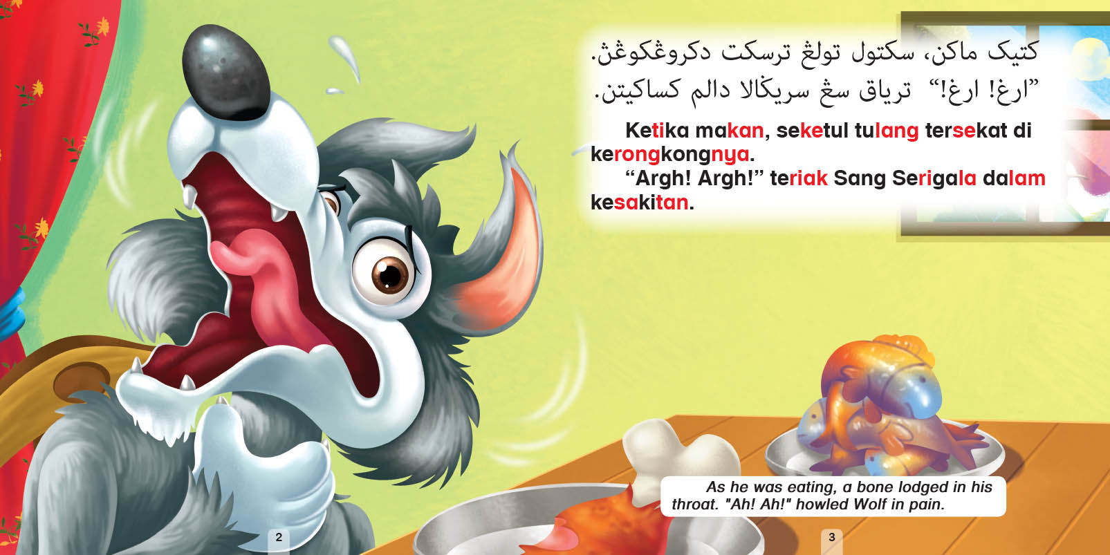 Buku Cerita Jawi-BM & English : Sang Serigala Dan Sang Bangau