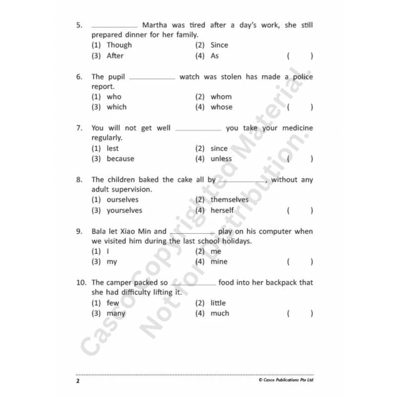 Primary 4 English 10 Class Tests