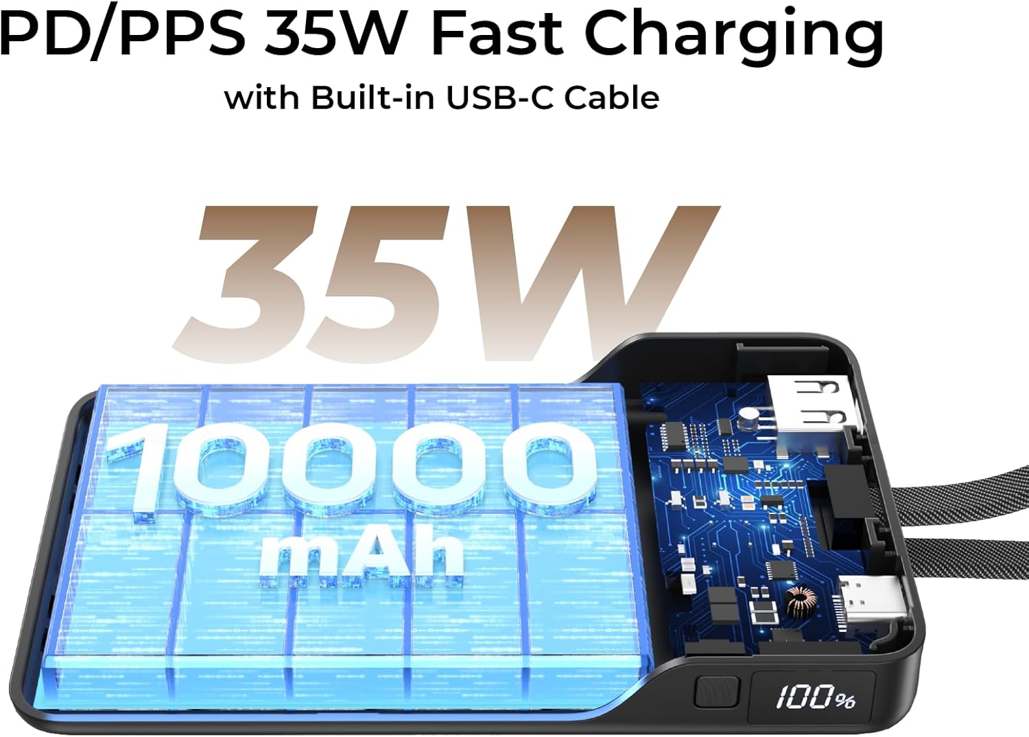 Mazer PC35L10V3 10000mAh Power Bank PD35W (BlackGrey)