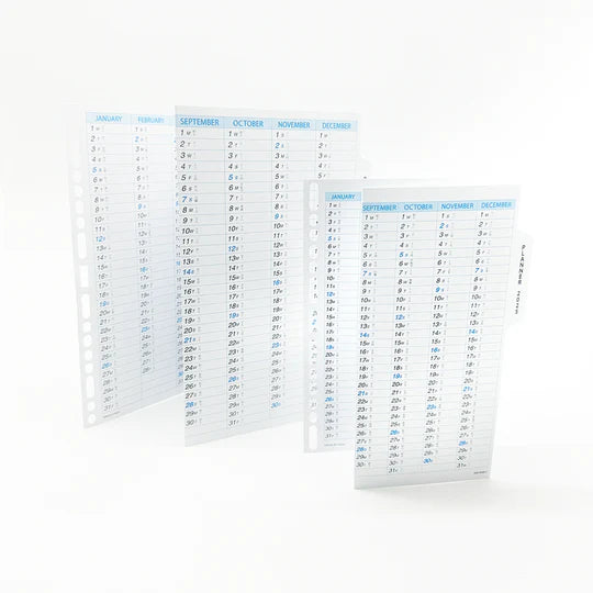 R'fillae 4068 A5/a6 Yearly Planner Diary Refill (2-fold)