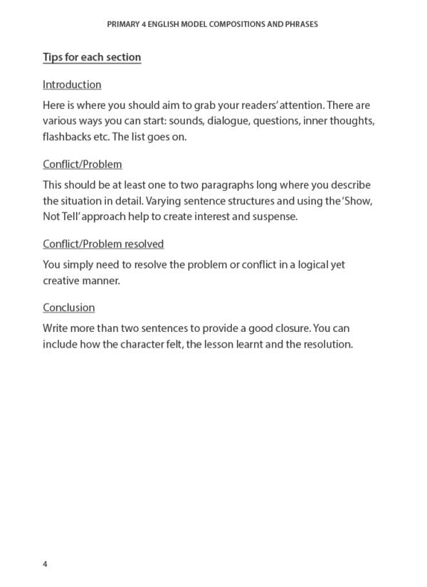 Primary 4 English Model Compositions and Phrases