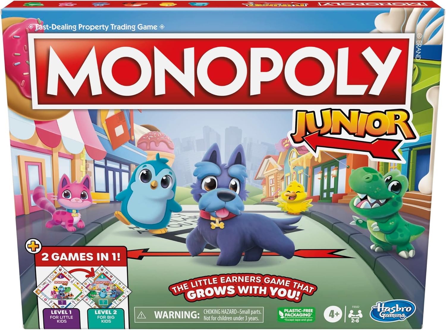 HASBRO GAMING MONOPOLY JUNIOR BOARD GAME 2 GAMES IN 1