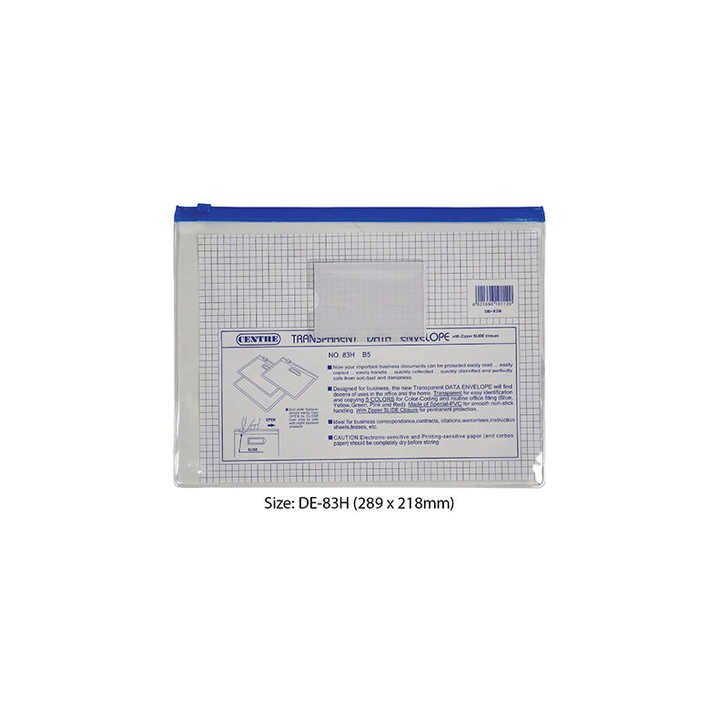 Centre Pvc Zip Bag  B5