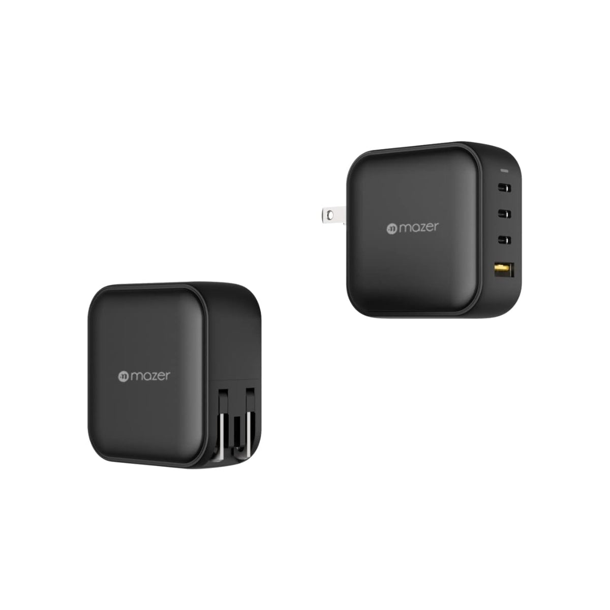 Mazer M-gan100w-bk Infinite.boost Gan-2 100w Pd&qc Usb-cx3+usb-ax1 Included Of 3 Plugs-black