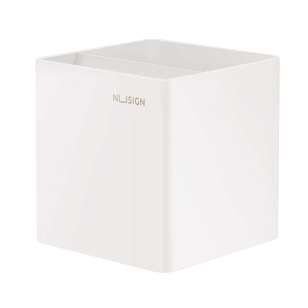 DELI NUSIGN SQUARE PEN HOLDER WHITE NS011