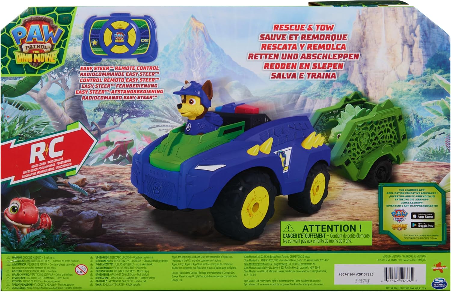 PAW PATROL THE DINO MOVIE DINO TOW N DASH RC