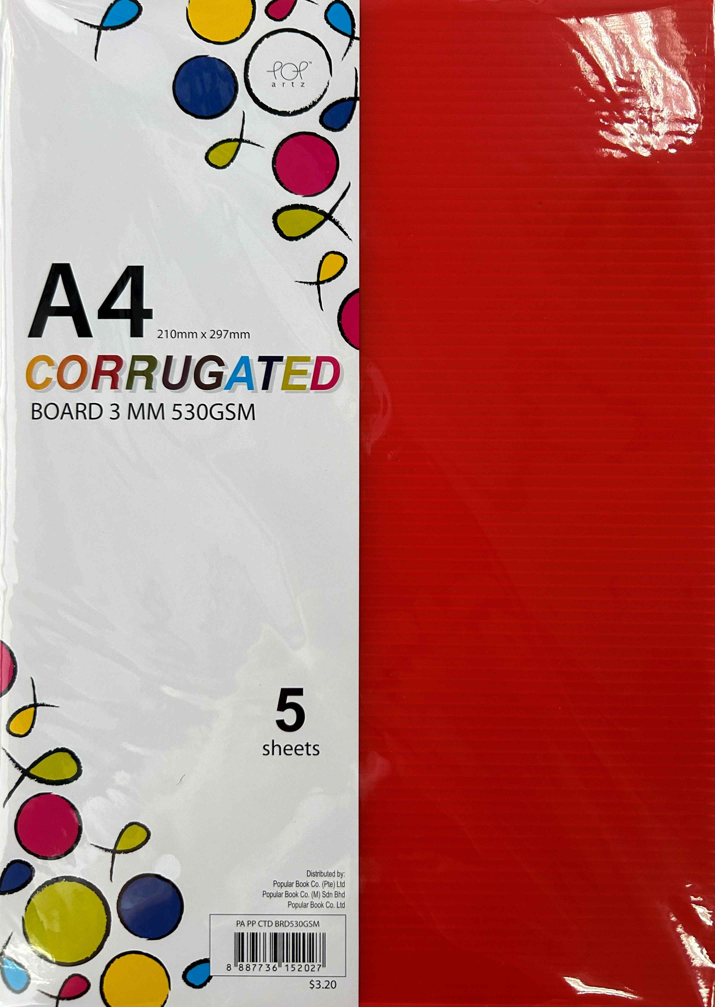 POP Artz PP Corrugated Board 3MM 530 GSM