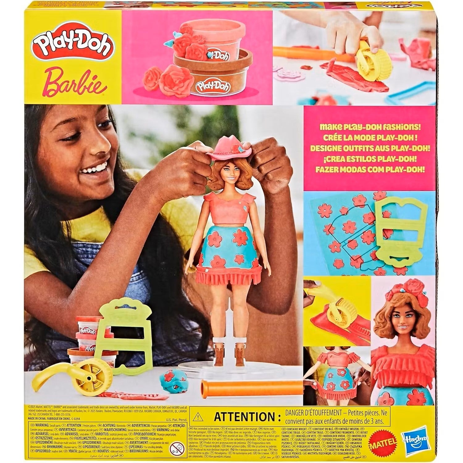HASBRO PLAYDOH BARBIE FLORALS AND FRINGE DOLL SET