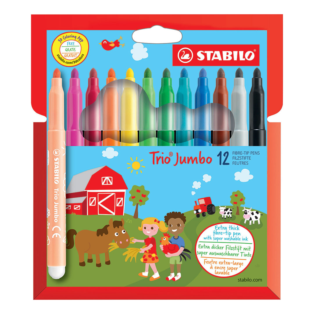 STABILO TRIO JUMBO FIBRE-TIP PEN 380/12 