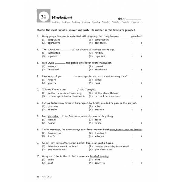 Primary 5 Grammar & Vocabulary
