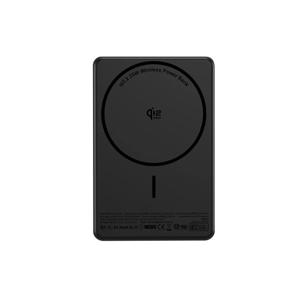 Mazer M-MagAir31-BK qi2-25W 10kmAh PD45W Power Bank (Black)