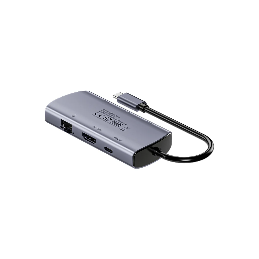 Unitek D1113CGY01 uHub H6+ 6-in-1 USB-C Hub with PD 100W
