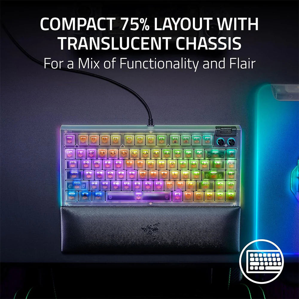 Razer BlackWidow V4 75% Wired Gaming Keyboard (Phantom White)