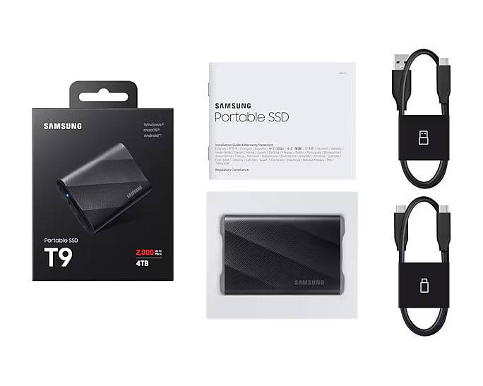 Samsung Portable SSD T9 USB 3.2 Gen 2x2 4TB - Black