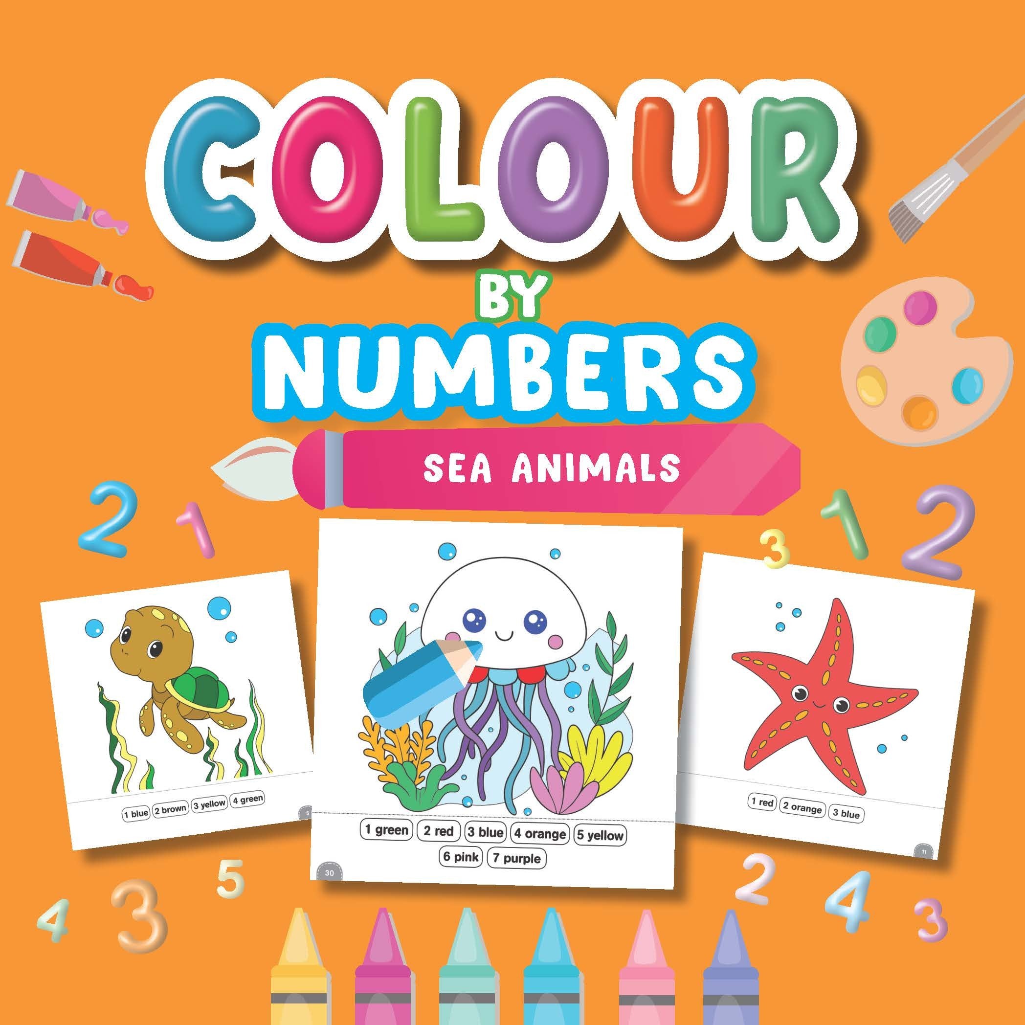 Colour By Numbers Sea Animals