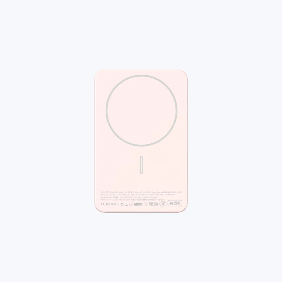 MagAir20 10000 mAh Magnetic Wireless Power Bank (CCC Certified) - Pink