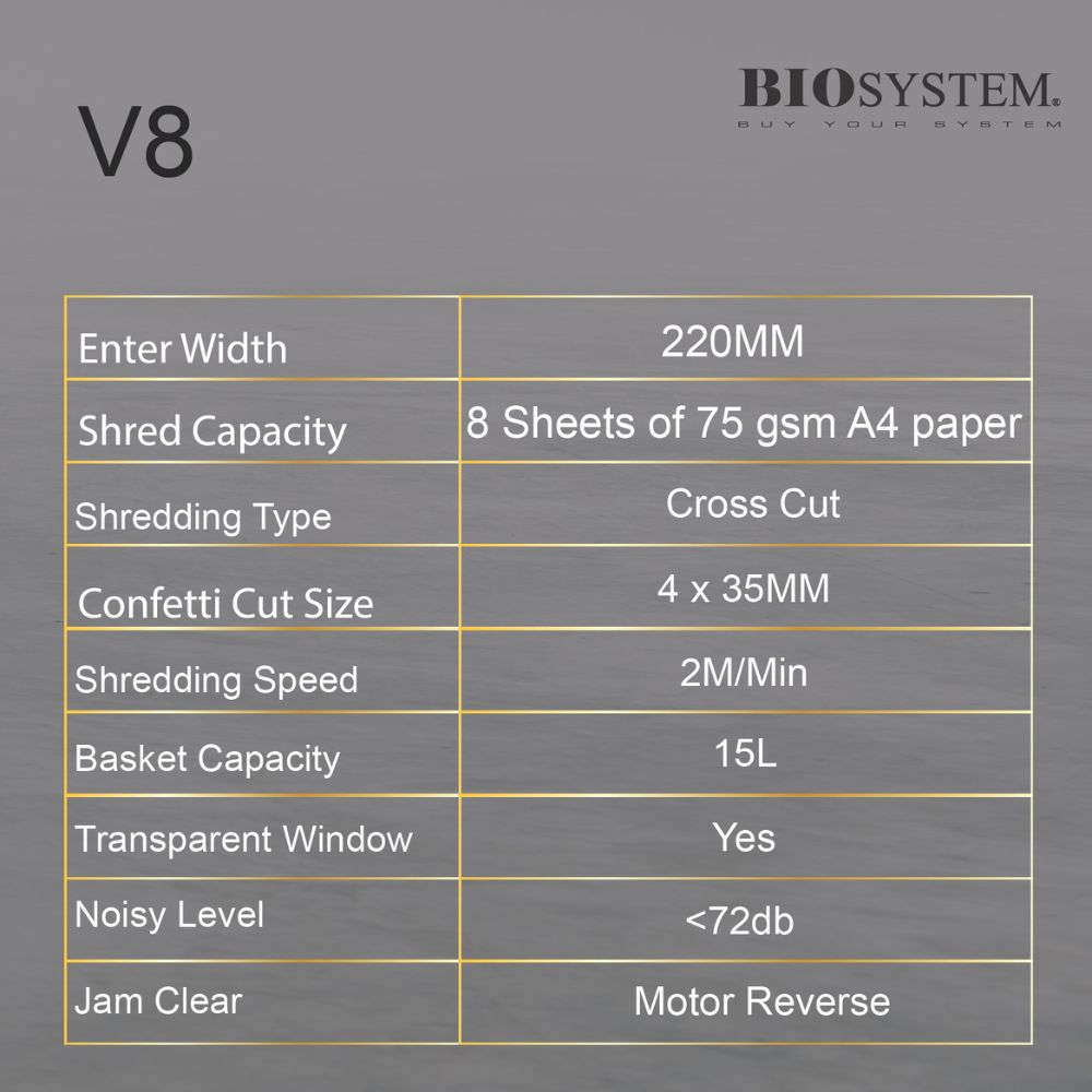 Biosystem Personal Shredder V8