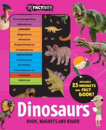 Dinosaurs Factivity Magnetic Folder & Book (With Dino Magnets & Play Board For Kids) – Novelty Book