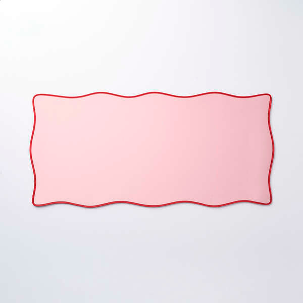 Wave × Bicolor Desk Mat "UKIU" (Pink)