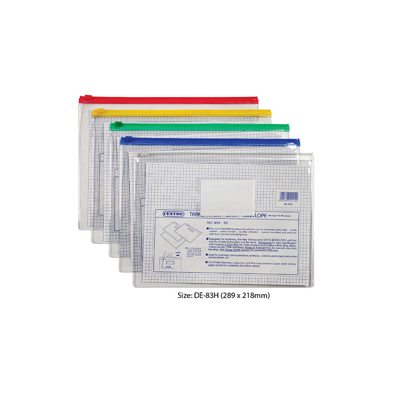 Centre Pvc Zip Bag  B5
