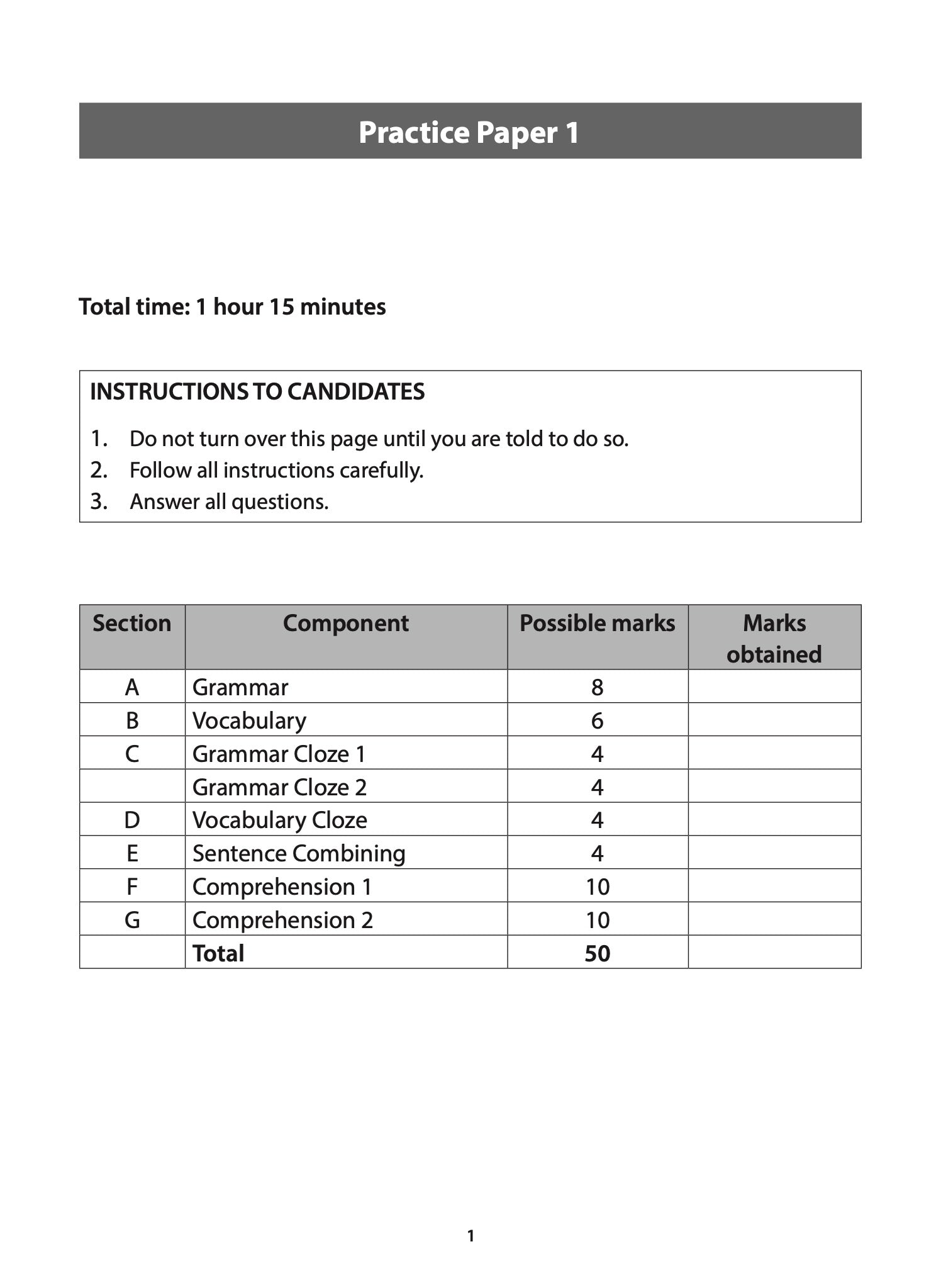 Primary 4 English Excel In Paper 2: Language Use & Comprehension