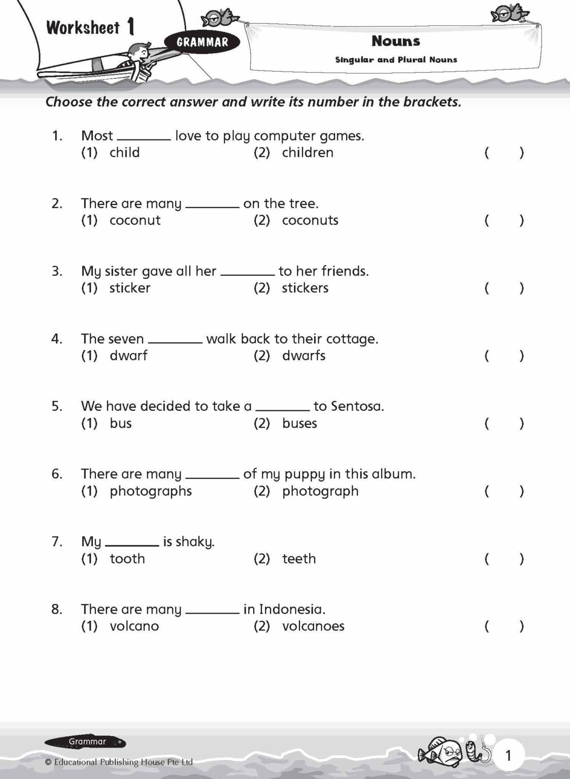 Primary 1 New English Grammar & Vocabulary Worksheet