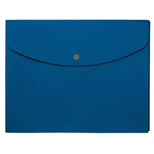 Plus Simple Work Envelope with Pocket and Gusset – A4 Horizontal, Blue (FL‑121CH, 1 Piece)