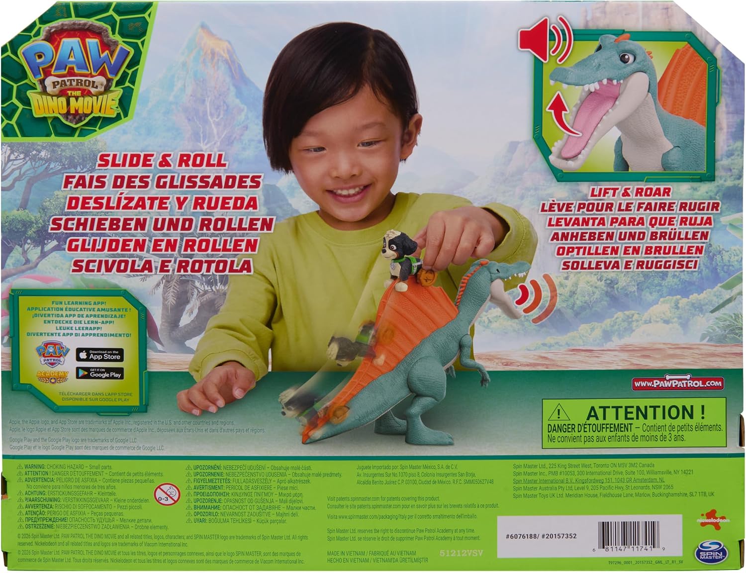 PAW PATROL THE DINO MOVIE RISE N ROLL DINO SET