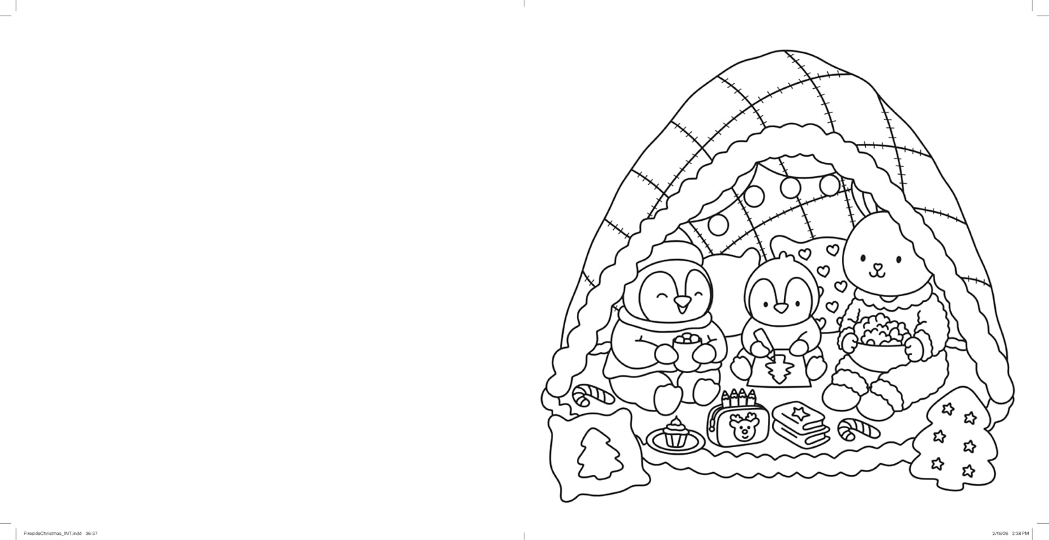 Fireside Christmas: A Cute & Cozy Coloring Book (Paperback)