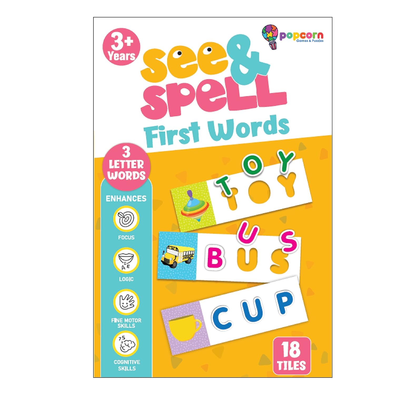 POPCORN GAMES AND PUZZLES SEE AND SPELL FIRST WORDS