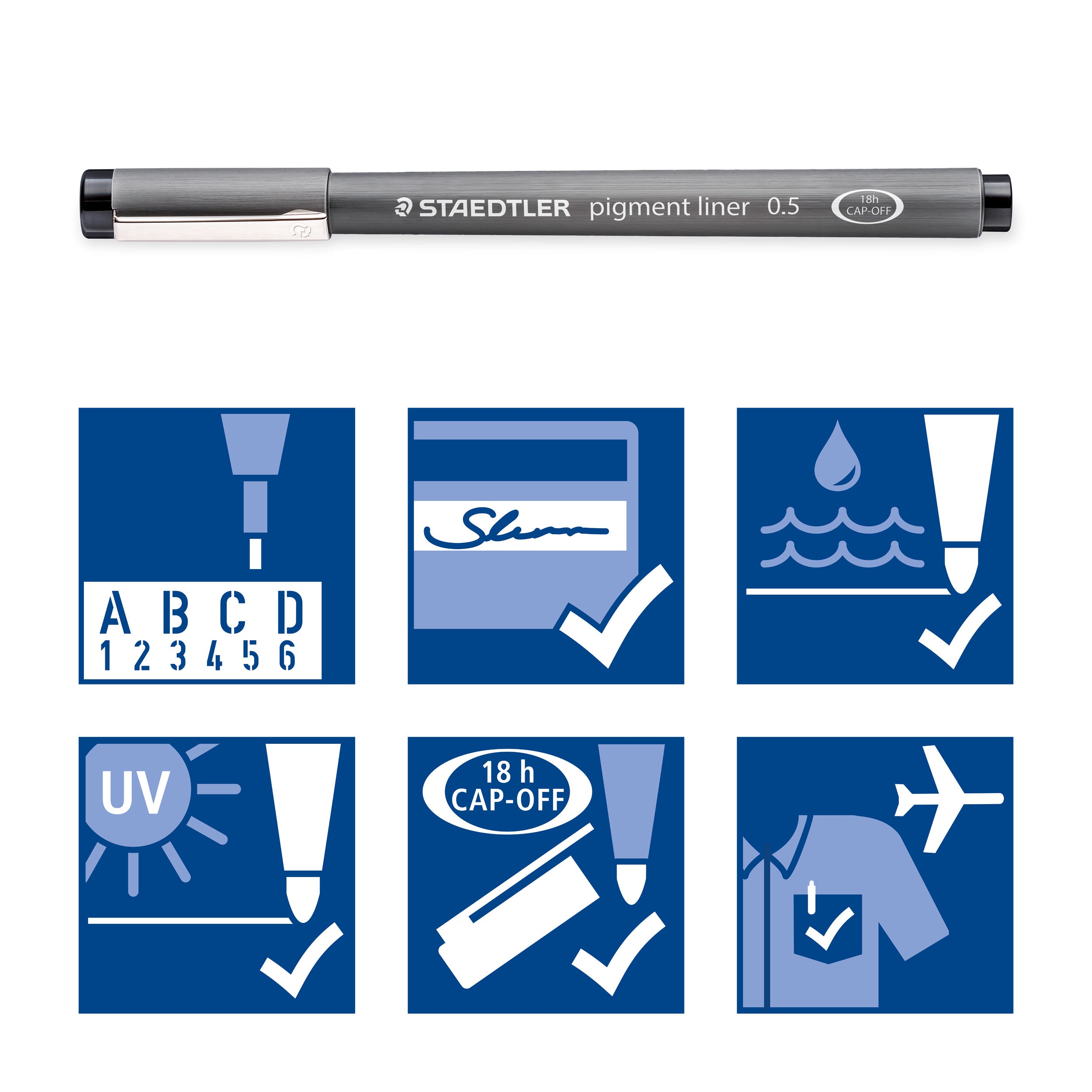 Staedtler 308 05-9 Pigment Liner Black 0.5mm