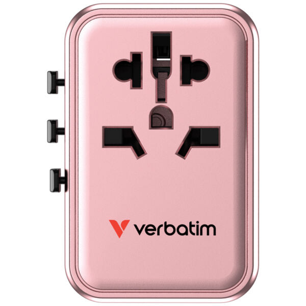 Verbatim GaN III 5-Port 70W Universal Travel Adapter (UTA-09) - Pink