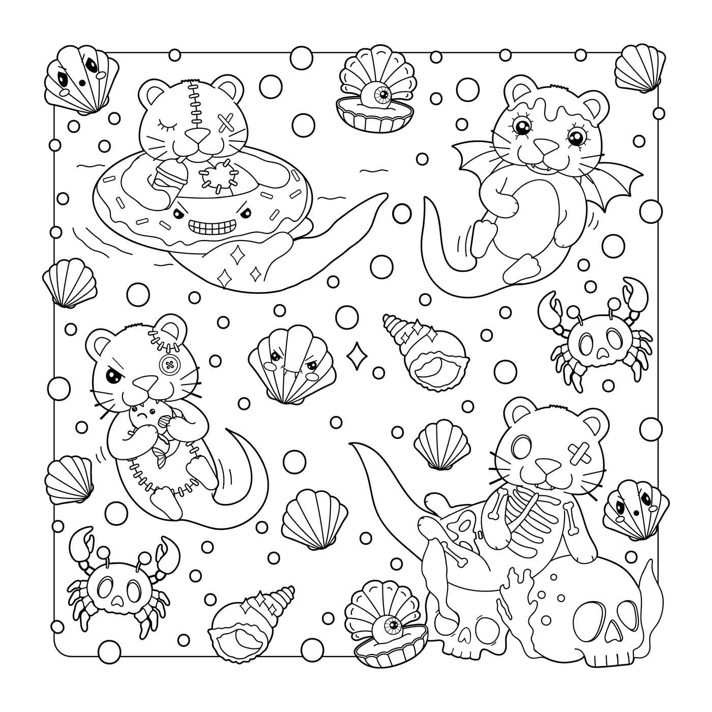 The Creepy Cute Creatures Coloring Book: 30 Pretty Scary Animal Coloring Pages for Wildly Adorable Fun! (Creepy Cute Gift Series)